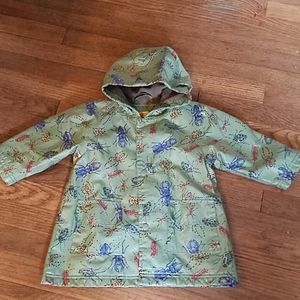 Warm, waterproof rain coat with cute bug print